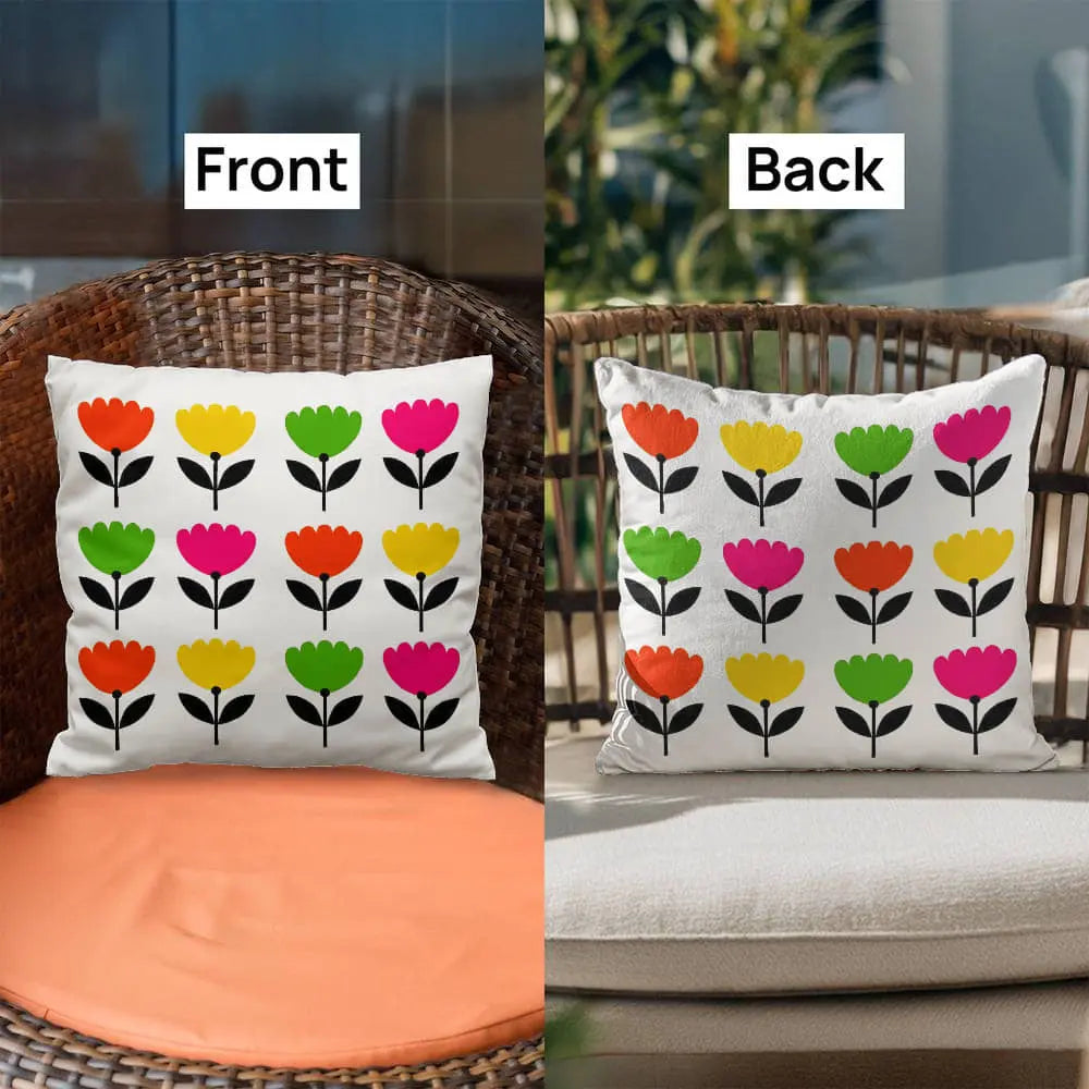 Modern Floral Throw Pillow Cover, Double-Sided - Multicolor 