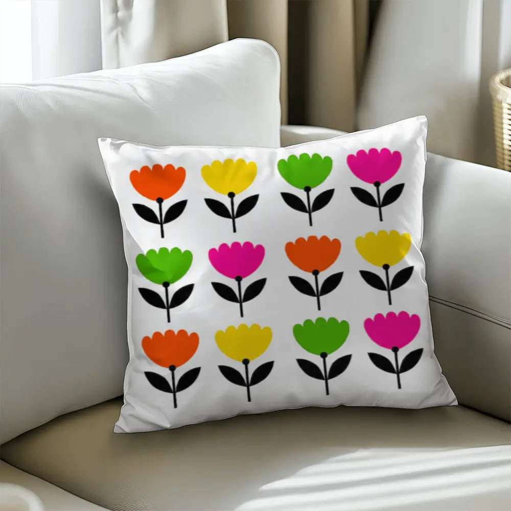 Modern Floral Throw Pillow Cover, Double-Sided - Multicolor 