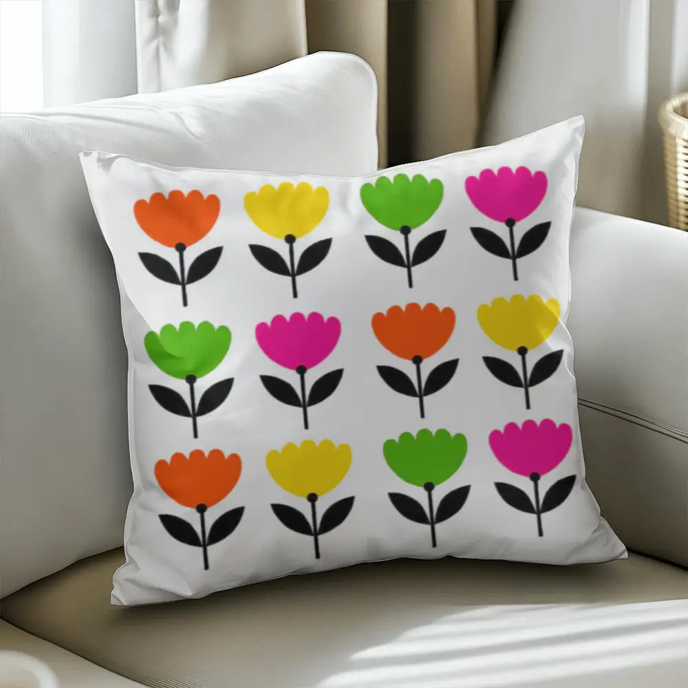 Modern Floral Throw Pillow Cover, Double-Sided - Multicolor 