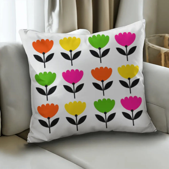 Modern Floral Throw Pillow Cover, Double-Sided - Multicolor 