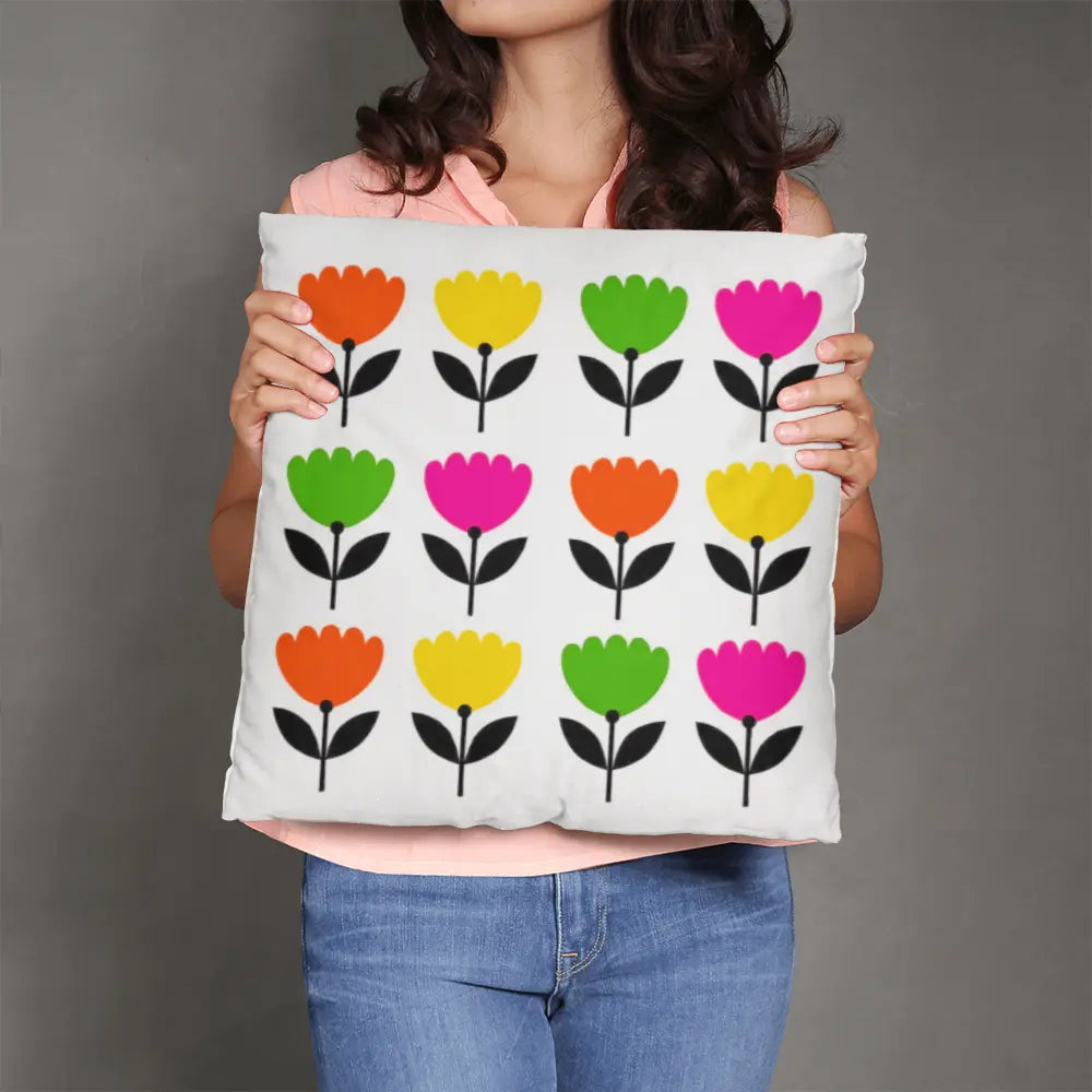 Modern Floral Throw Pillow Cover, Double-Sided - Multicolor 