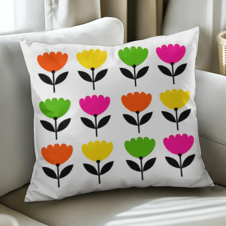Modern Floral Throw Pillow Cover, Double-Sided - Multicolor 