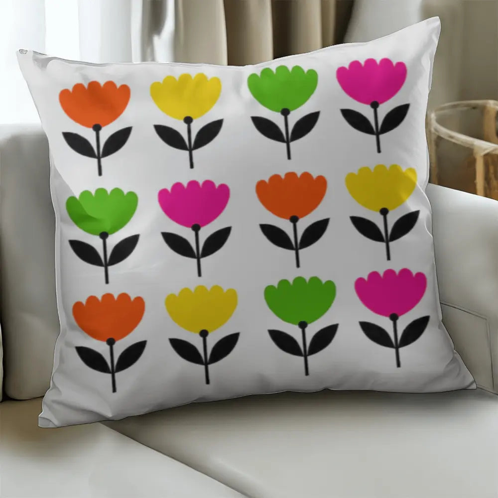 Modern Floral Throw Pillow Cover, Double-Sided - Multicolor 