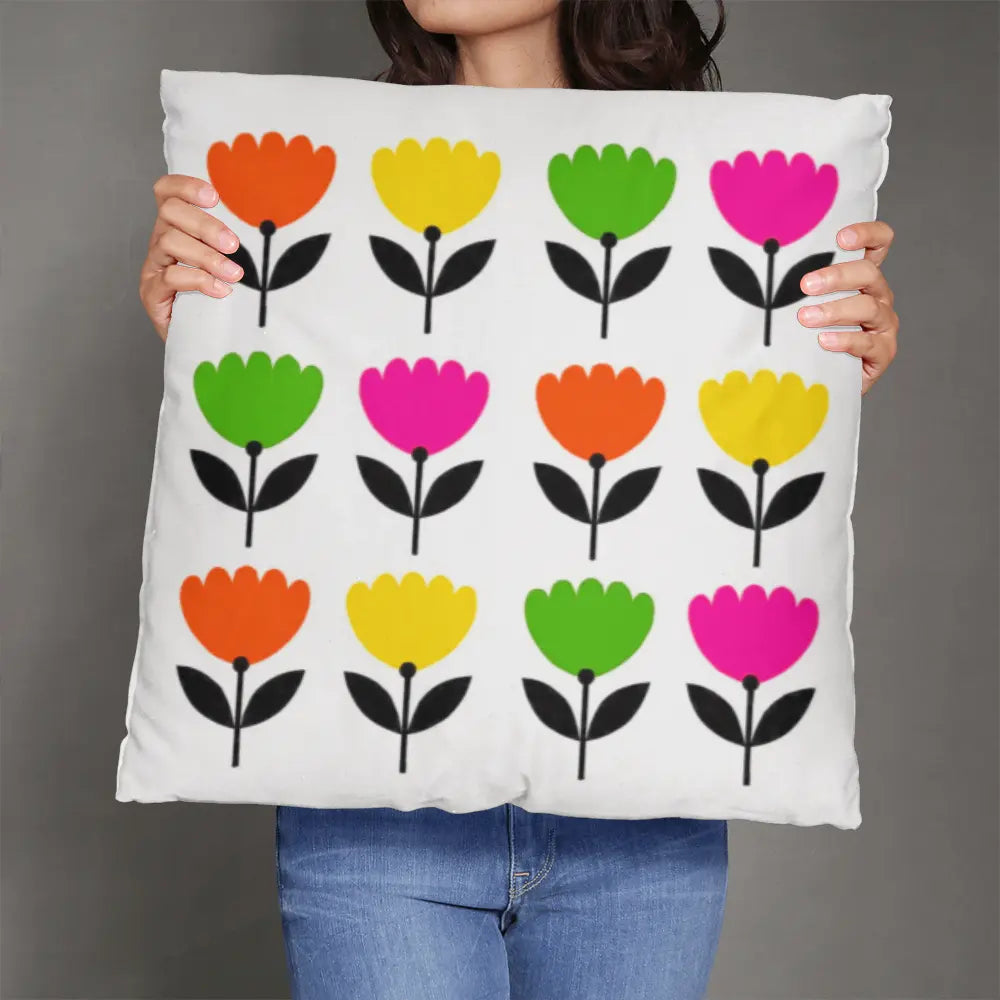 Modern Floral Throw Pillow Cover, Double-Sided - Multicolor 