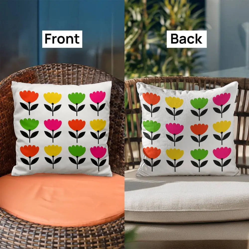 Modern Floral Throw Pillow Cover, Double-Sided - Multicolor 