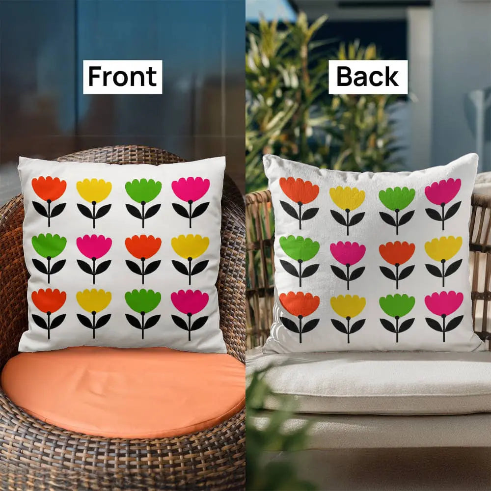 Modern Floral Throw Pillow Cover, Double-Sided - Multicolor 