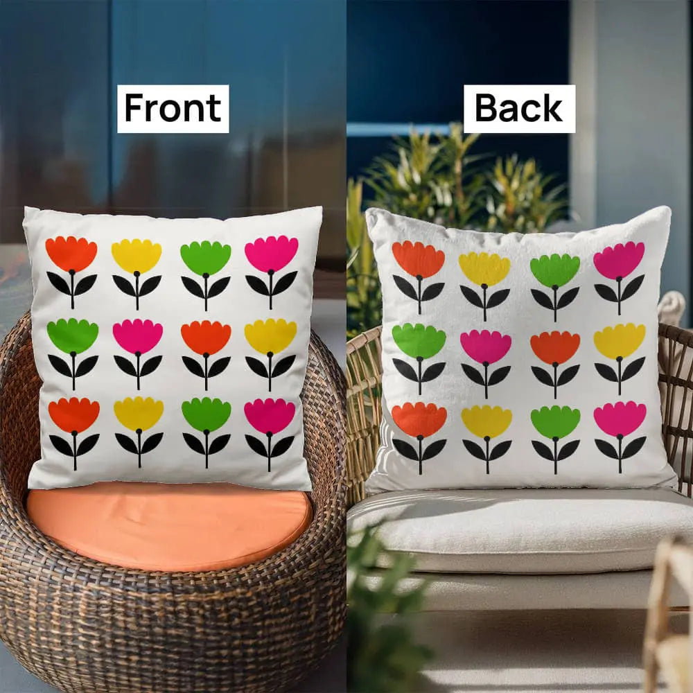 Modern Floral Throw Pillow Cover, Double-Sided - Multicolor 