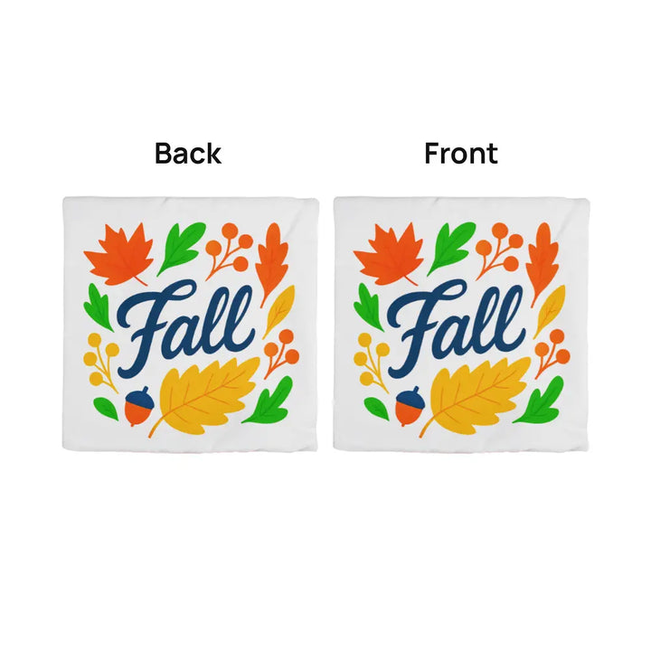 Modern Vibrant Fall Throw Pillow Cover with Autumn Leaves - Multicolor 