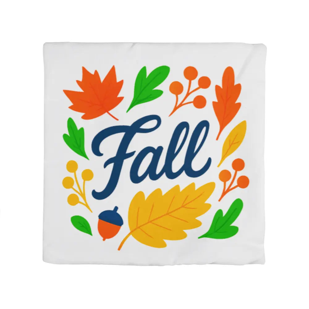Modern Vibrant Fall Throw Pillow Cover with Autumn Leaves - Multicolor 