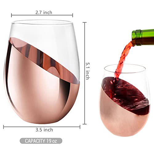 MyGift Copper Wine Glass Set