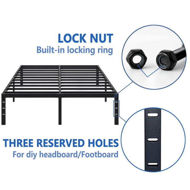 NEW JETO Metal Bed Frame,Queen Size Bed Frame with Storage Space,14 Inch 