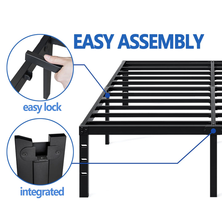 NEW JETO Metal Bed Frame,Queen Size Bed Frame with Storage Space,14 Inch 