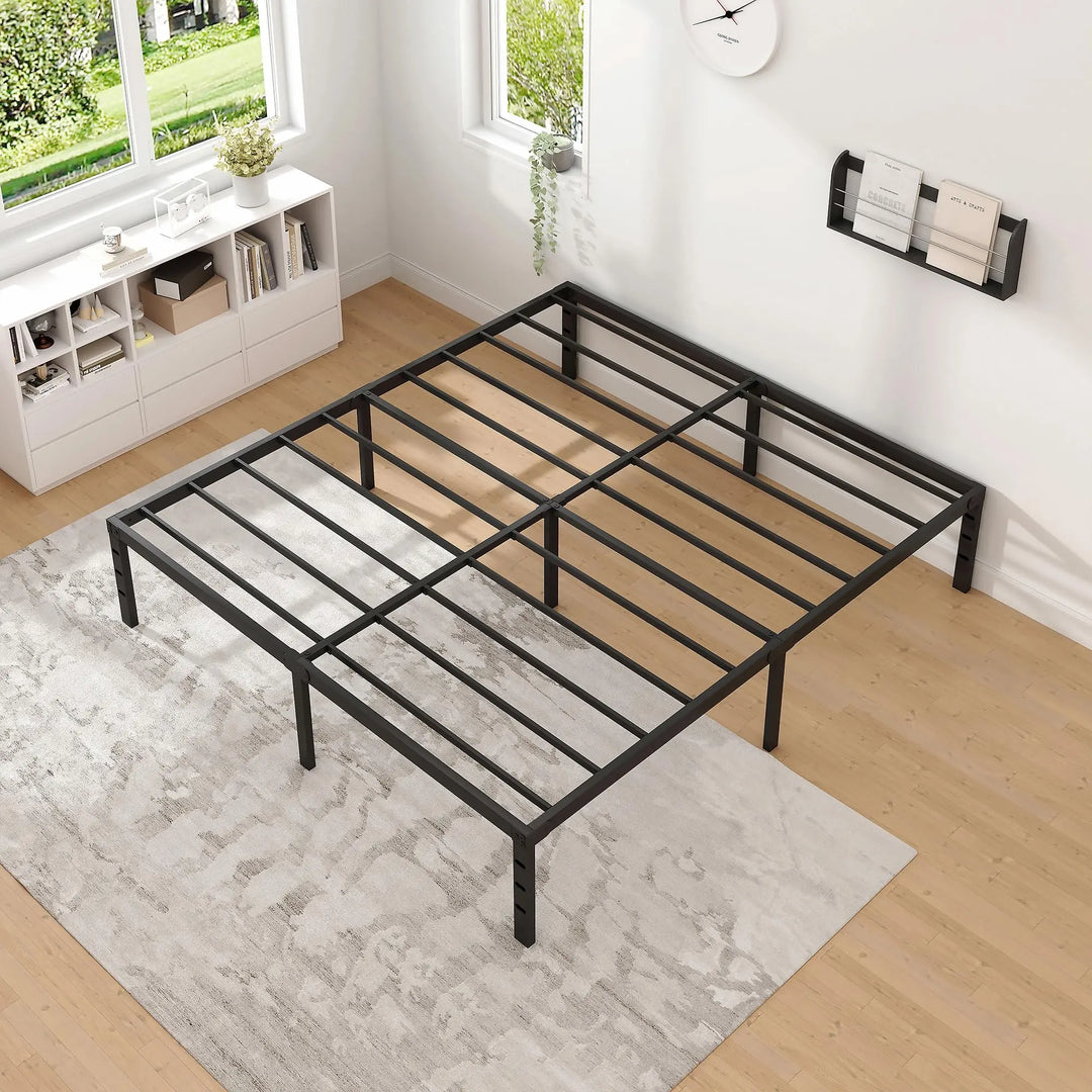 NEW JETO Metal Bed Frame,Queen Size Bed Frame with Storage Space,14 Inch 