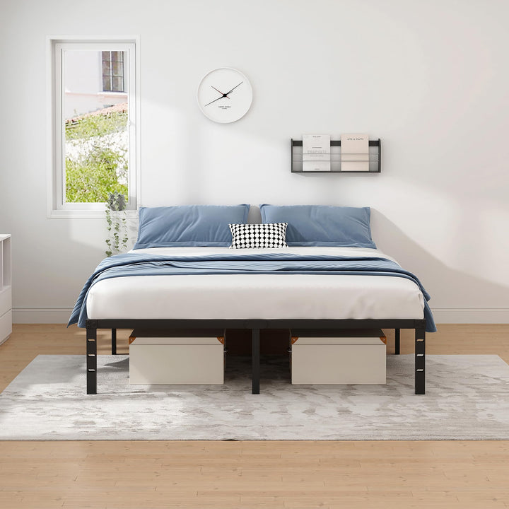 NEW JETO Metal Bed Frame,Queen Size Bed Frame with Storage Space,14 Inch 