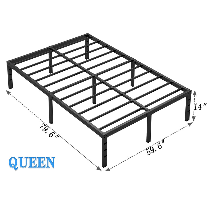NEW JETO Metal Bed Frame,Queen Size Bed Frame with Storage Space,14 Inch 
