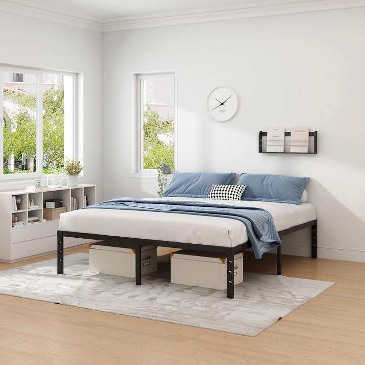 NEW JETO Metal Bed Frame,Queen Size Bed Frame with Storage Space,14 Inch 