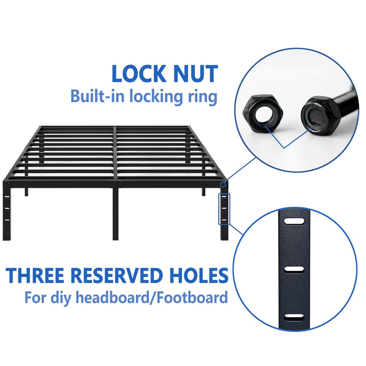 NEW JETO Metal Bed Frame,Queen Size Bed Frame with Storage Space,14 Inch 