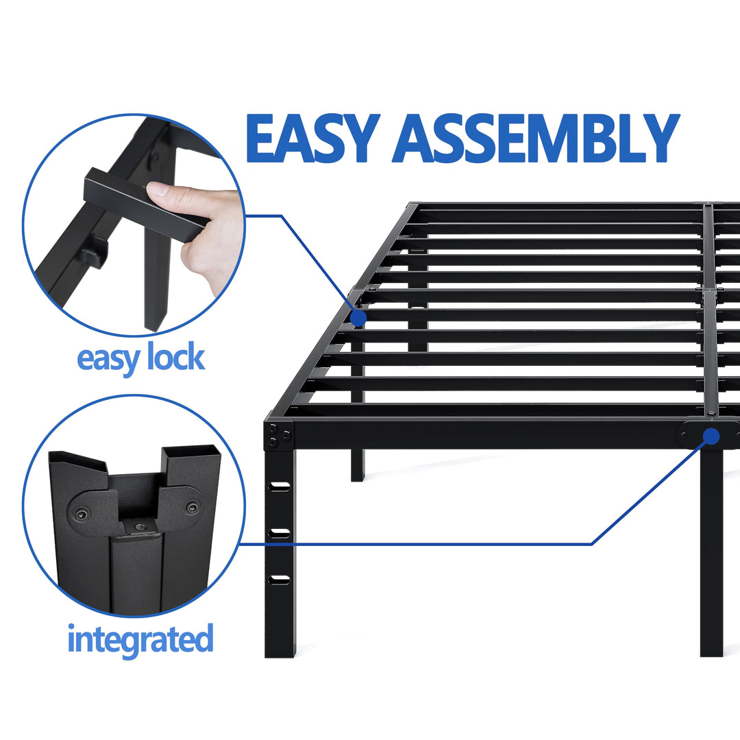 NEW JETO Metal Bed Frame,Queen Size Bed Frame with Storage Space,14 Inch 