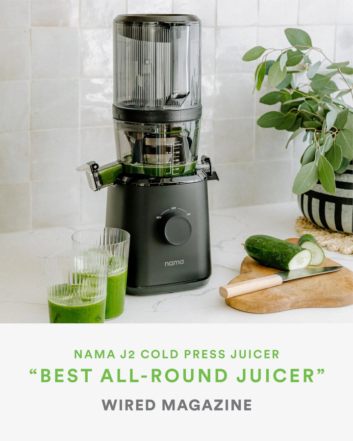 Nama J2 Cold Press Juicer – Self Feeding for Hands-Free Operation with Wide Mouth Hopper for Whole Recipe Loading, Zero Waste Masticating Juicer For More Juice, Less Pulp – Easy Cleanup & Assembly 