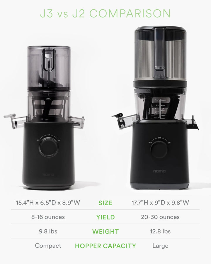 Nama J2 Cold Press Juicer – Self Feeding for Hands-Free Operation with Wide Mouth Hopper for Whole Recipe Loading, Zero Waste Masticating Juicer For More Juice, Less Pulp – Easy Cleanup & Assembly 