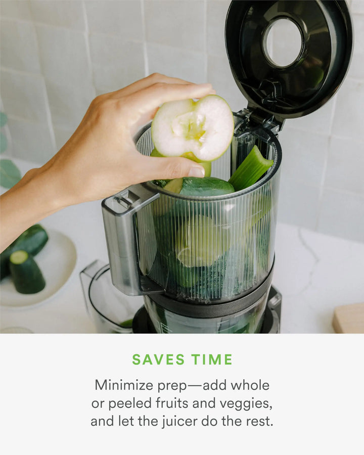 Nama J2 Cold Press Juicer – Self Feeding for Hands-Free Operation with Wide Mouth Hopper for Whole Recipe Loading, Zero Waste Masticating Juicer For More Juice, Less Pulp – Easy Cleanup & Assembly 