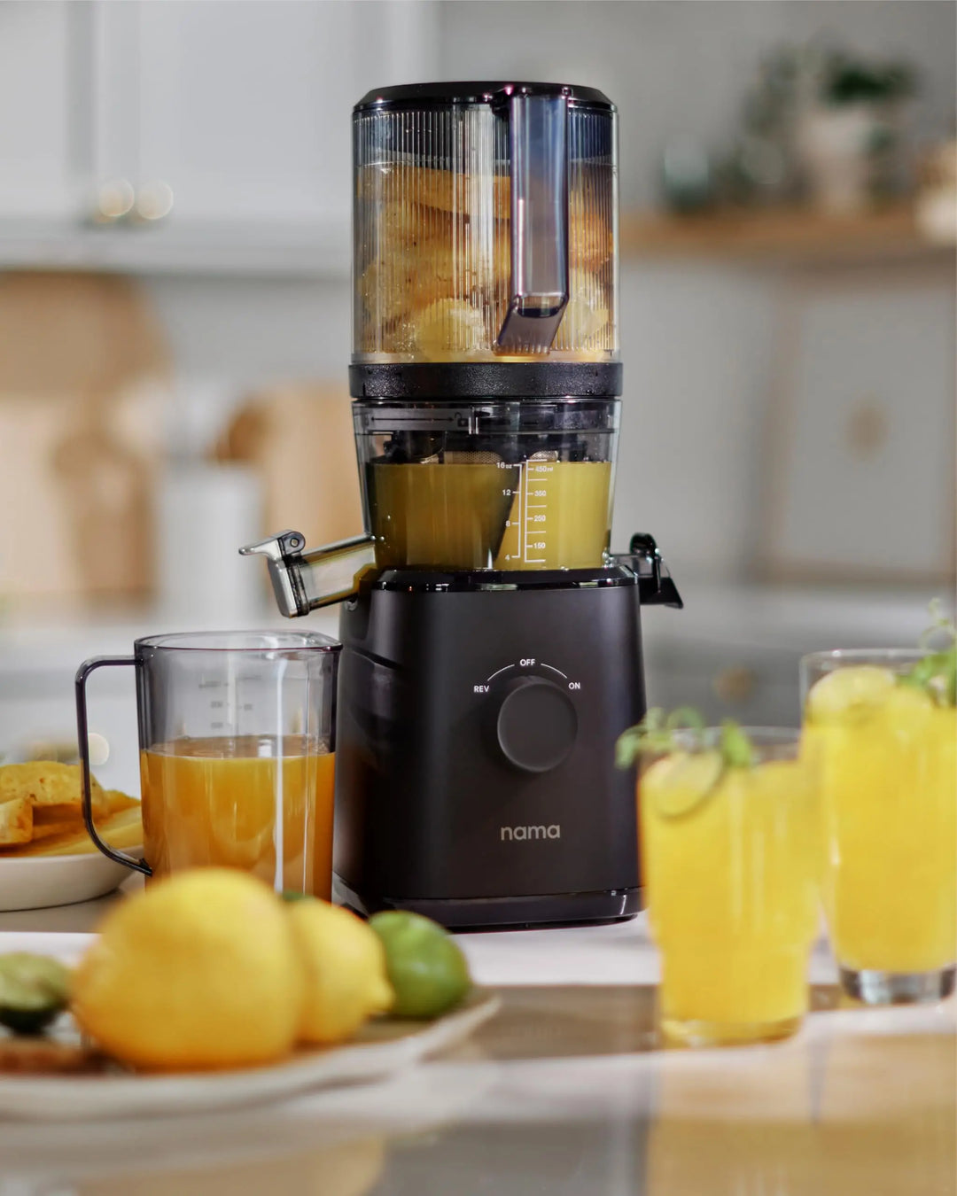 Nama J2 Cold Press Juicer – Self Feeding for Hands-Free Operation with Wide Mouth Hopper for Whole Recipe Loading, Zero Waste Masticating Juicer For More Juice, Less Pulp – Easy Cleanup & Assembly 