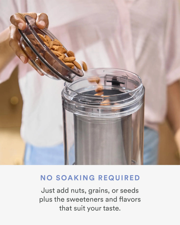 Nama M1 Plant Milk Maker – Homemade Oat, Seed, & Nut Milk Maker Machine – Smooth, Creamy Texture Barista Quality Milk in Minutes – Blends & Strains in One Container – Easy to Clean 
