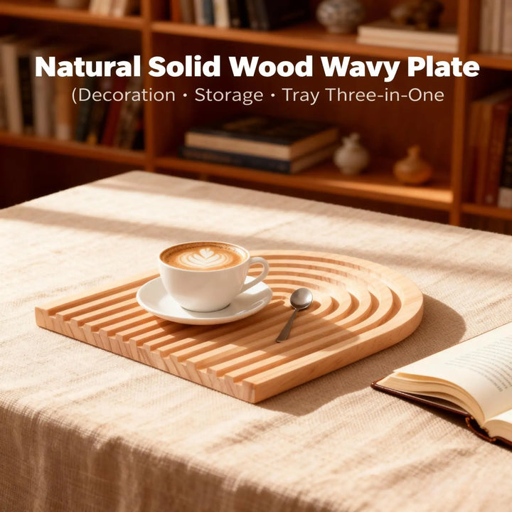 Nawwoo 2 Pcs Natural Wood Arch Decor, Serving Boards and Boho Shelf Decor