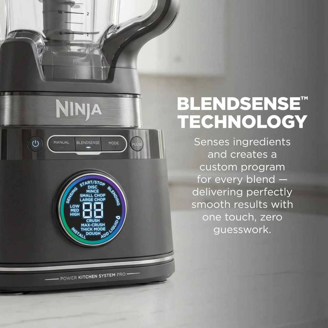 Ninja Kitchen System, BlendSense Tech, 72 oz, 1800PW, Black, TB401