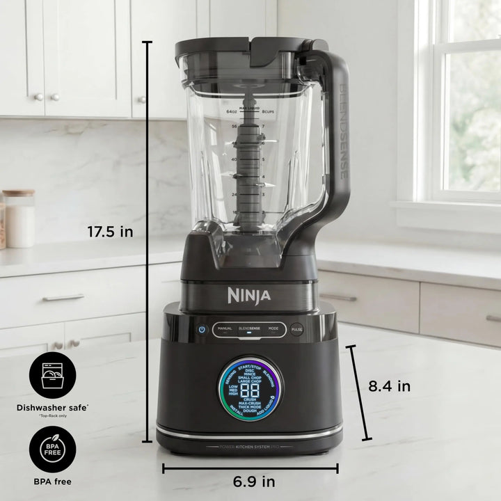 Ninja Kitchen System, BlendSense Tech, 72 oz, 1800PW, Black, TB401