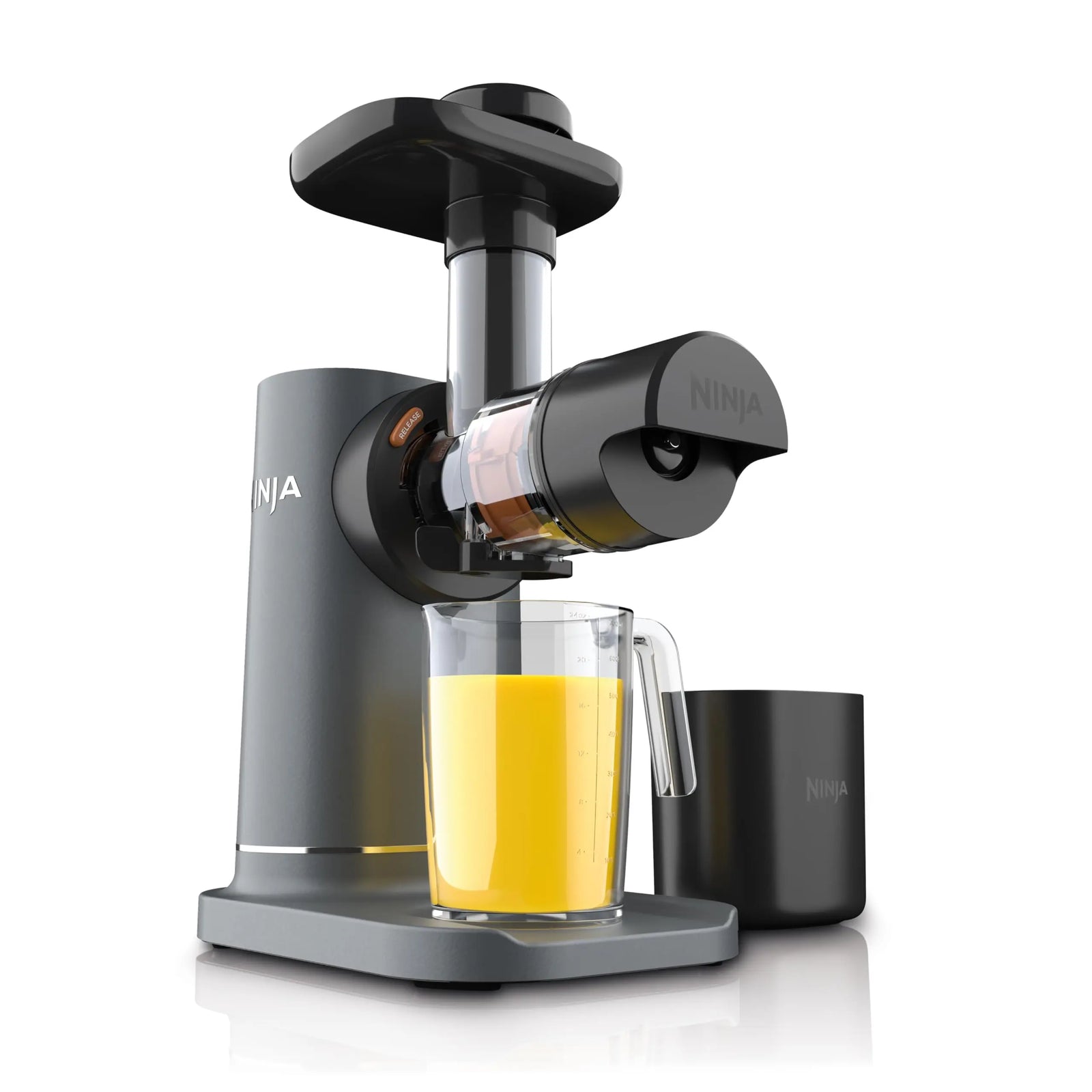 Ninja NeverClog Cold Press Juicer | Powerful Electric Slow Masticating Juicer with Pulp Control | XL Capacity | 24 oz. Juice Jug & 36 oz. Pulp Container | Dishwasher Safe | Charcoal | 150W | JC151 