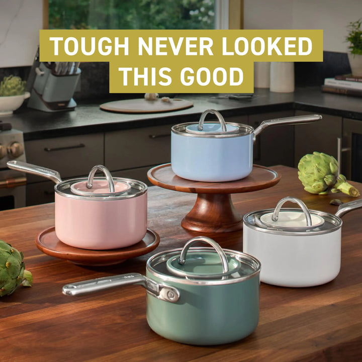 Ninja NeverQuit 6-Piece Ceramic Cookware Set, Bone &amp; Silver