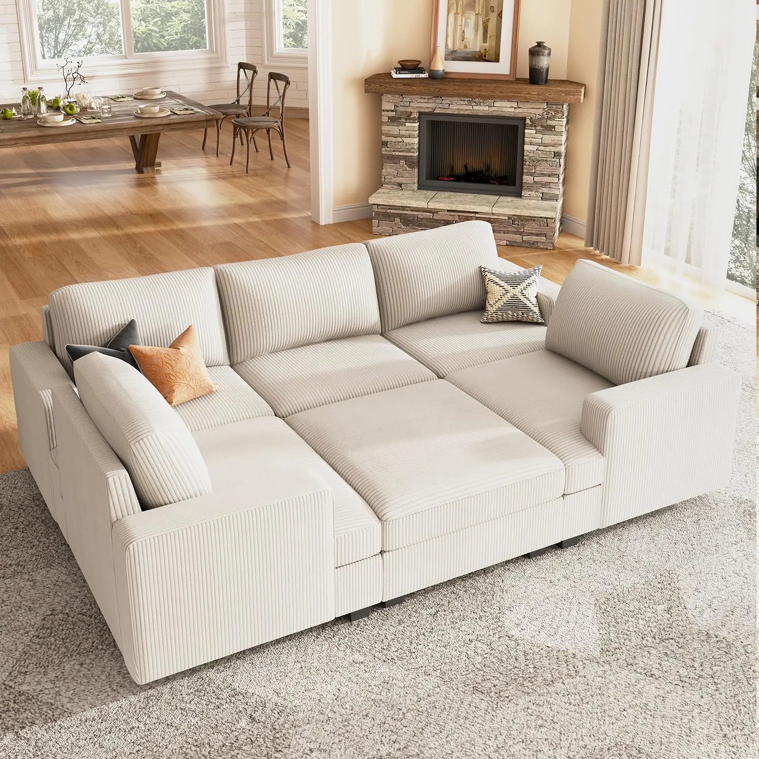Nolany Modular Sectional Sofa with Storage Ottoman