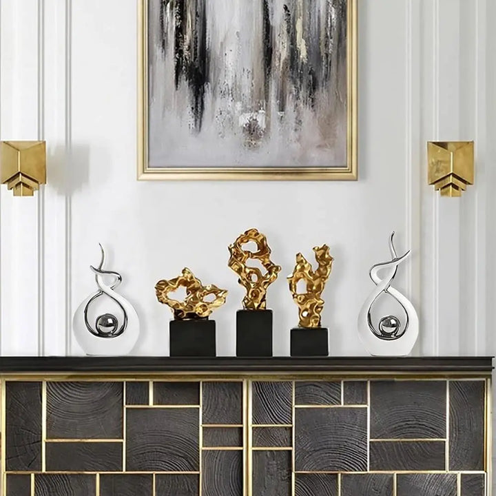 Norrclp Modern Abstract Art Ceramic Statue, Table Decor
