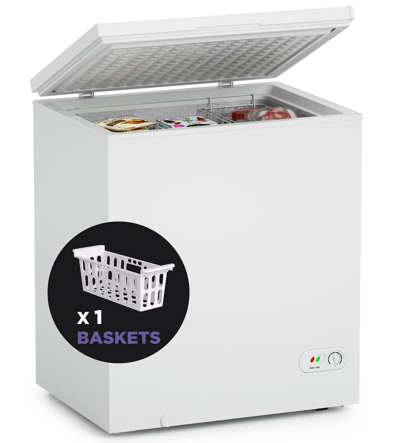 Northair Chest Freezer, 3 Removable Baskets, 5 Cu. Ft. - White 