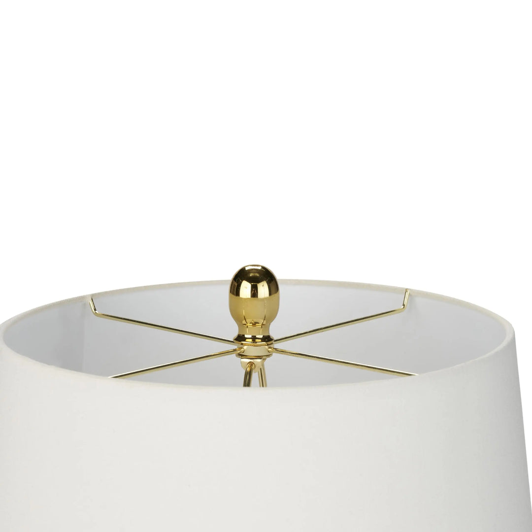 Nourison Home 23 Inch Olive Green Ceramic Pot Table Lamp, White Tapered Drum Shade
