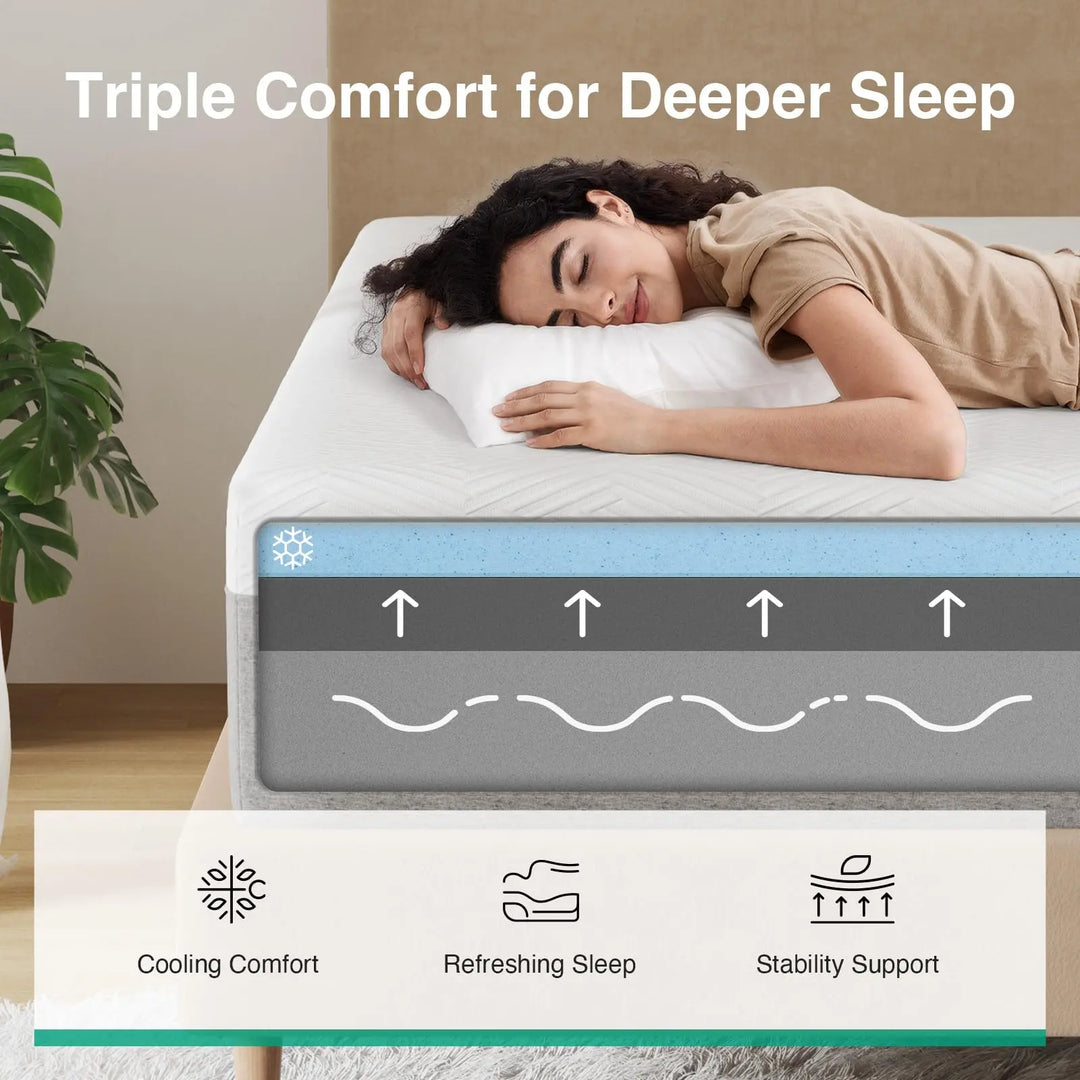 Novilla Bliss Queen Size Mattress, 12 Inch Gel Memory Foam Mattress Queen 