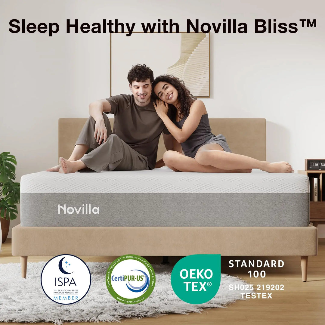 Novilla Bliss Queen Size Mattress, 12 Inch Gel Memory Foam Mattress Queen 