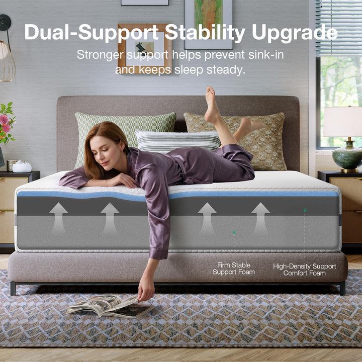 Novilla Queen Mattress, 12 Inch NanoGEL™ Memory Foam Mattress Queen 