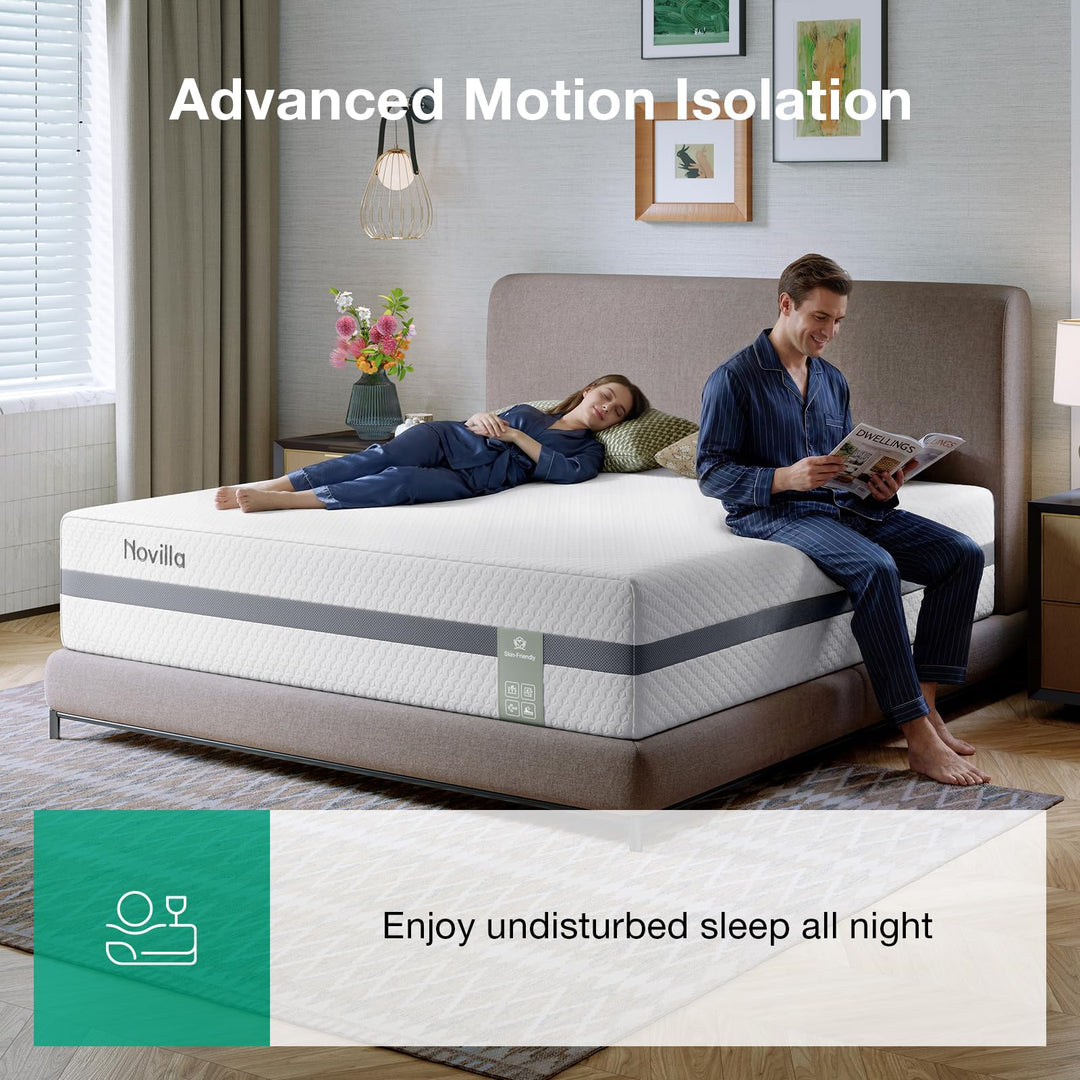 Novilla Queen Mattress, 12 Inch NanoGEL™ Memory Foam Mattress Queen 