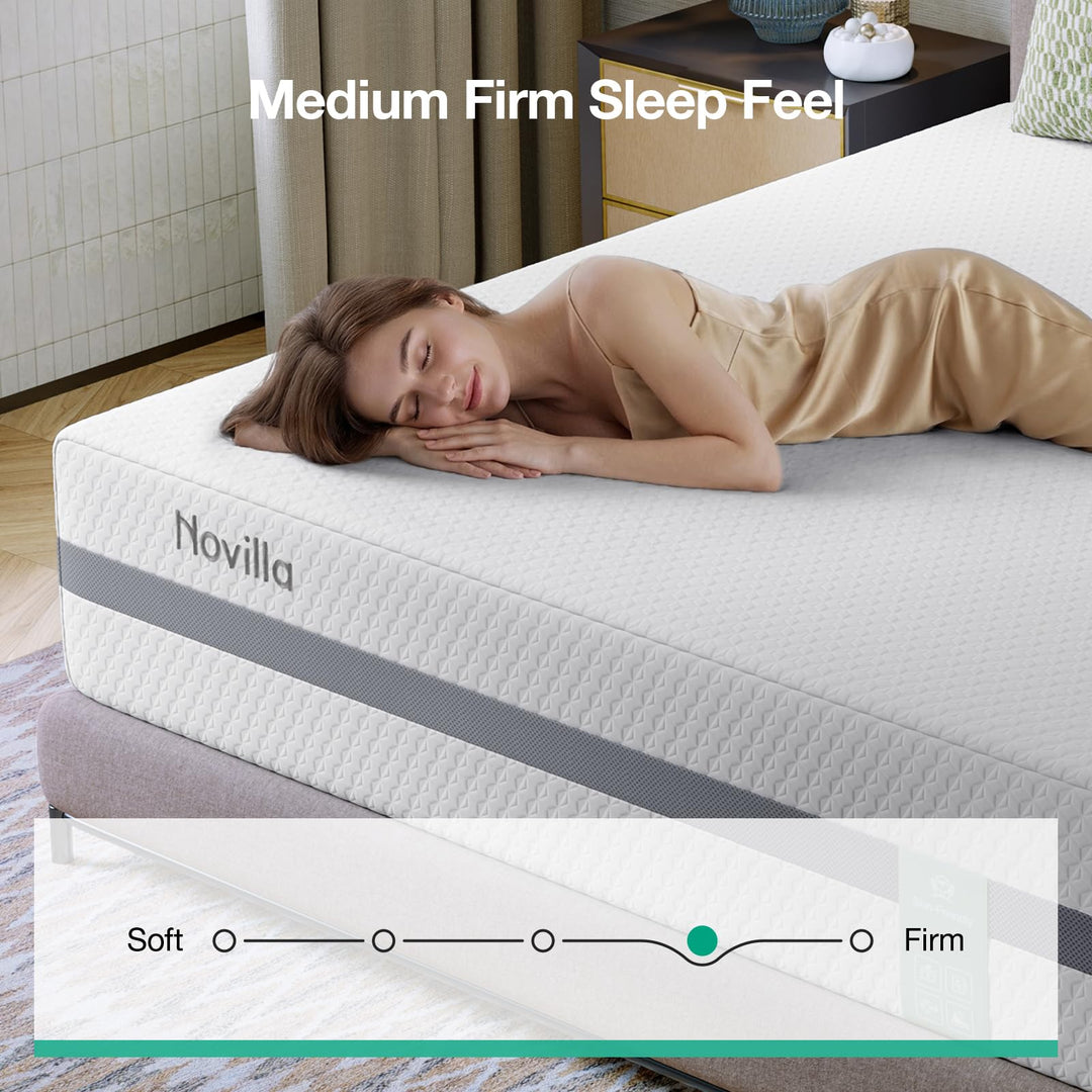 Novilla Queen Mattress, 12 Inch NanoGEL™ Memory Foam Mattress Queen 