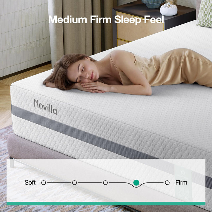 Novilla Queen Mattress, 12 Inch NanoGEL™ Memory Foam Mattress Queen 