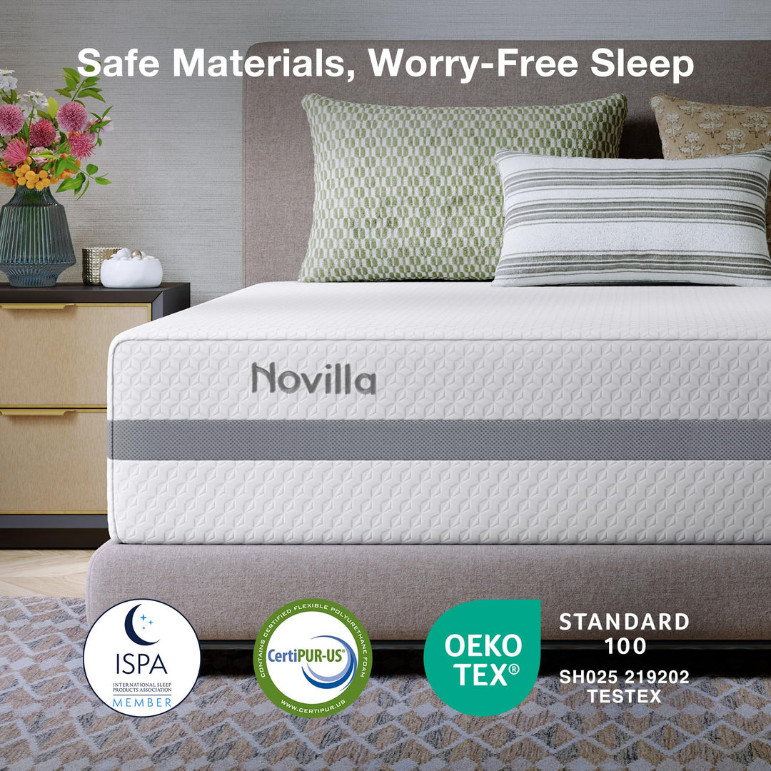 Novilla Queen Mattress, 12 Inch NanoGEL™ Memory Foam Mattress Queen 