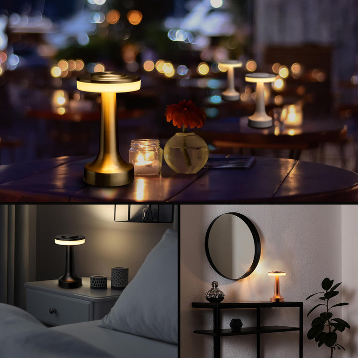 O’Bright Portable LED Table Lamp with Touch Sensor, 3-Levels Brightness, Rechargeable Battery Up to 48 Hours Usage, Night Light for Kids Nursery, Nightstand Lamp, Bedside Lamp (Gold) 