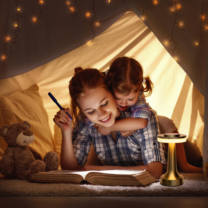 O’Bright Portable LED Table Lamp with Touch Sensor, 3-Levels Brightness, Rechargeable Battery Up to 48 Hours Usage, Night Light for Kids Nursery, Nightstand Lamp, Bedside Lamp (Gold) 