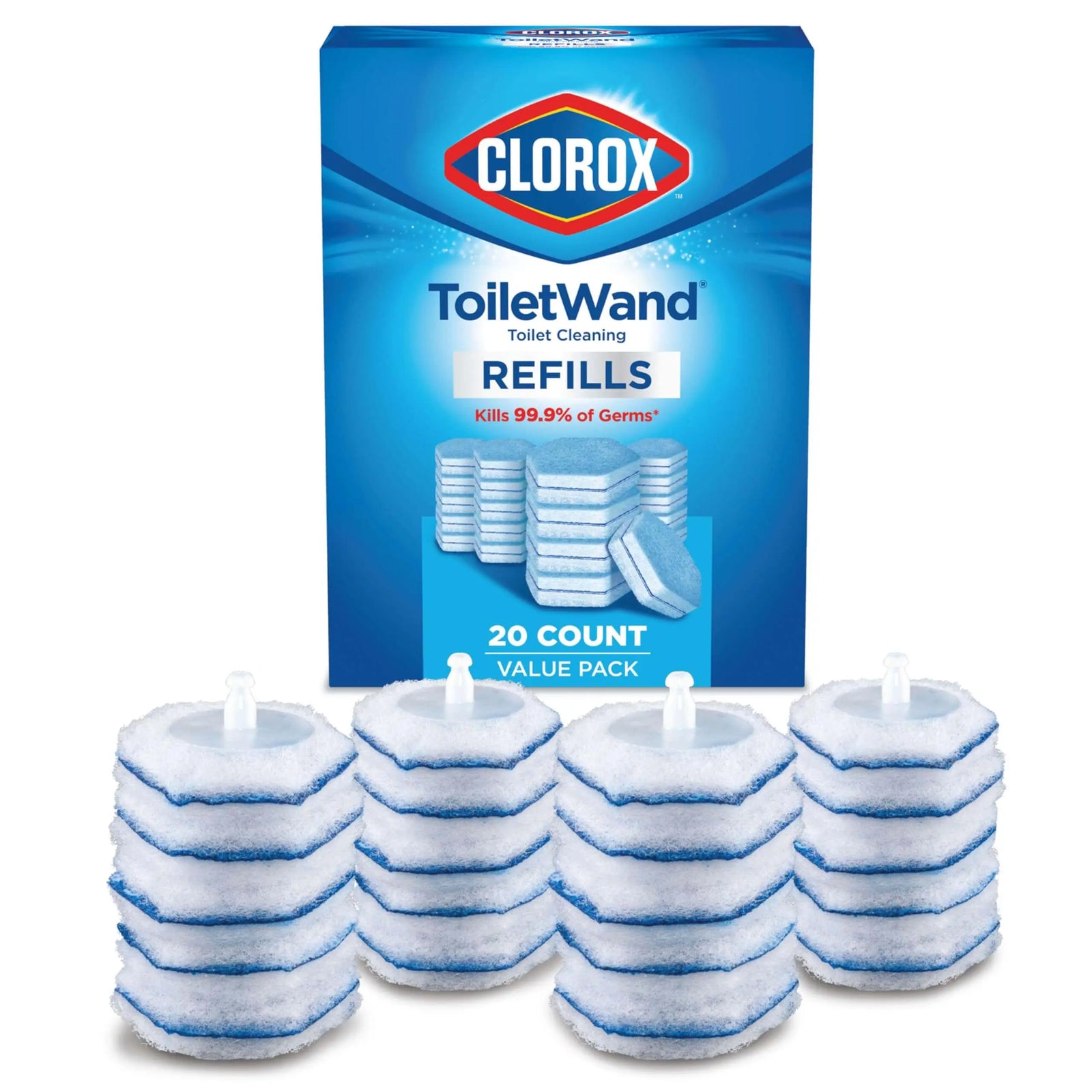 Original Clorox ToiletWand Disinfecting Wand Refill Heads, 20 Count (Package May Vary) 