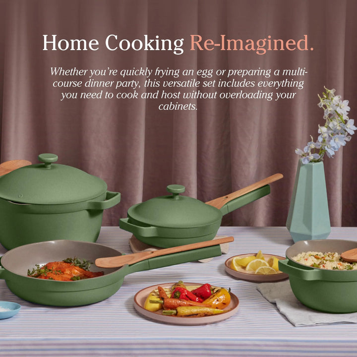 Our Place Cookware Set, 13-Piece Ceramic Nonstick Pots &amp; Pans with Utensils