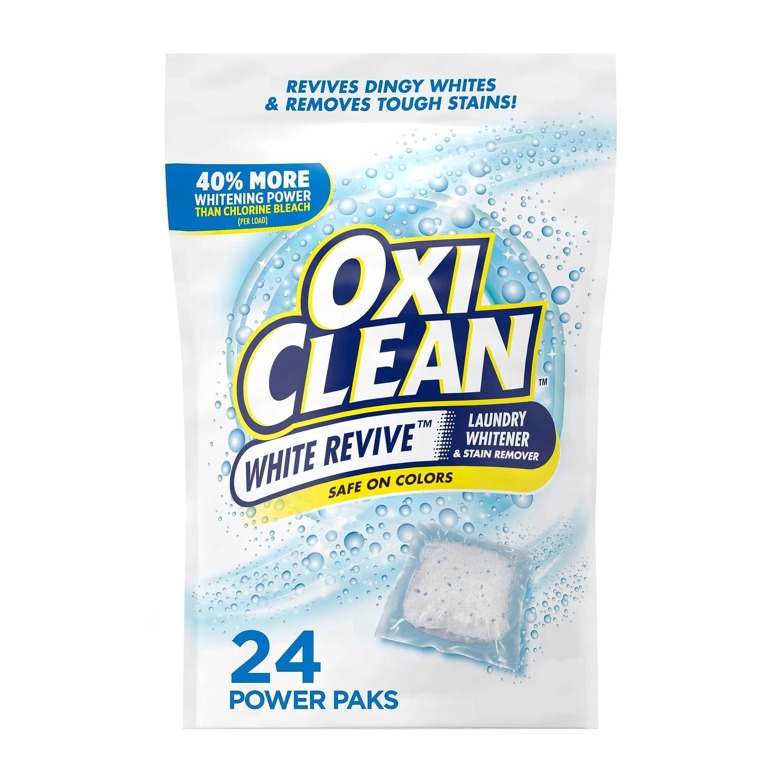 OxiClean White Revive Laundry Whitener and Stain Remover Power Paks, 24 Count 