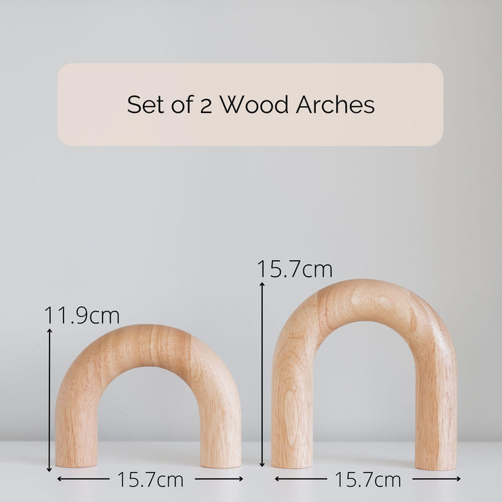 PEAKOLY Wood Arch Decorative Objects - Modern Bookshelf Decor, Coffee Table Sculpture, Floating Shelf Decor Accents, Japandi Home Decorations for Side, Console and Entryway Table 