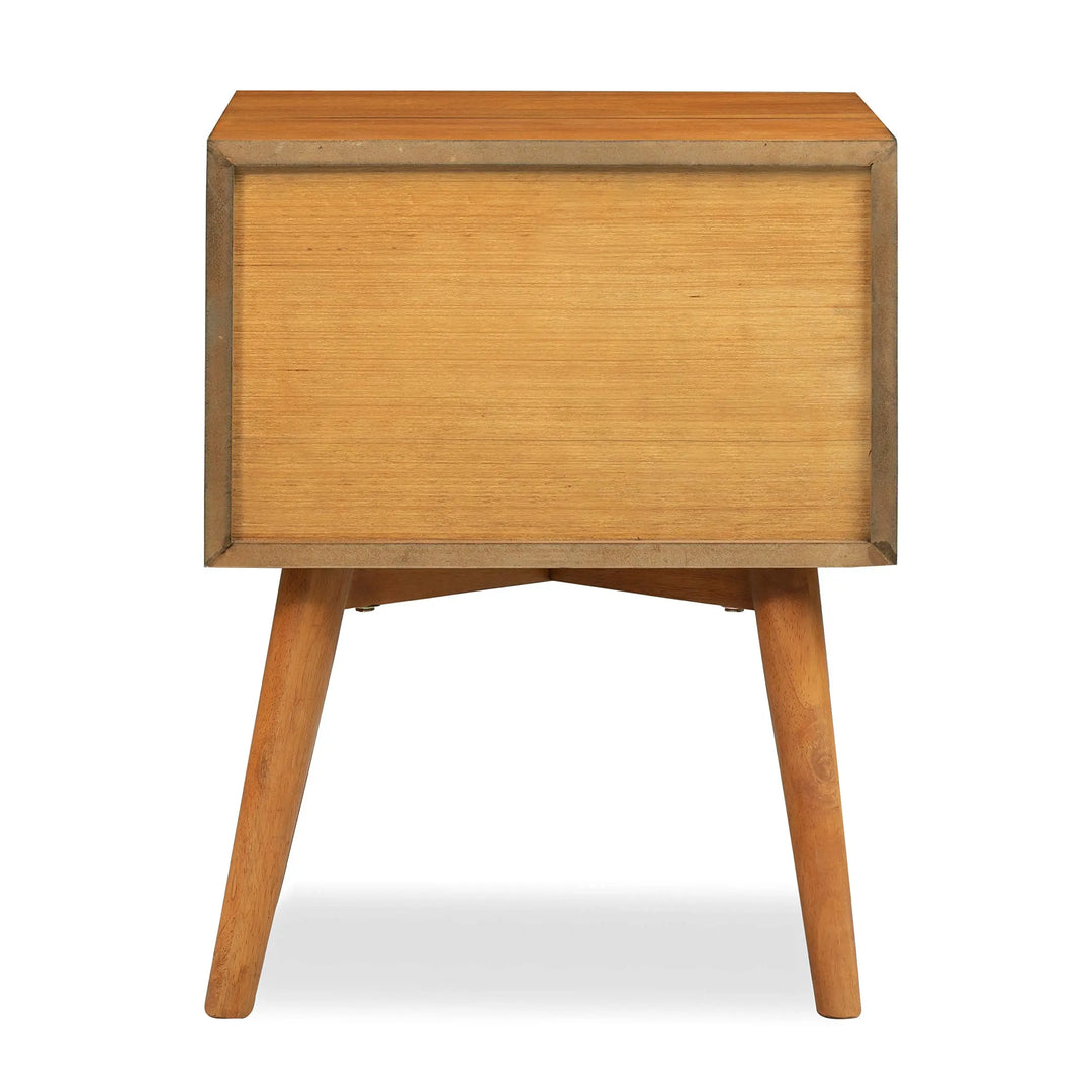 Poly &amp; BARK Dorsey Nightstand - Mid-Century Modern Nightstand – Solid Wood Bedside Table with 2 Drawers, Acorn Walnut Finish, 23.5" Tall 